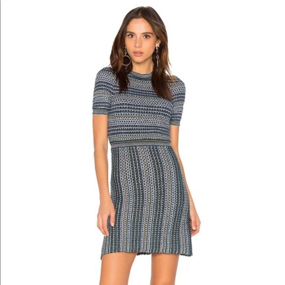 Free People Dresses & Skirts - Free People Blue Green Striped Sweater Dress